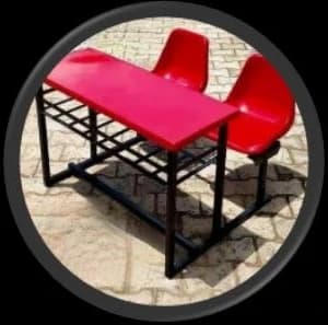 Fiber Desk Bench (Chair Type with Bookshelf)